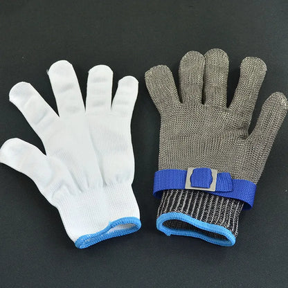 New 1 Pcs Cut Resistant Stainless Steel Gloves Working Safety Gloves Metal Mesh Anti Cutting For Butcher Worker