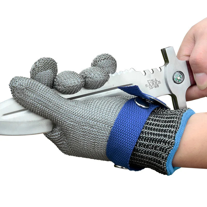 New 1 Pcs Cut Resistant Stainless Steel Gloves Working Safety Gloves Metal Mesh Anti Cutting For Butcher Worker