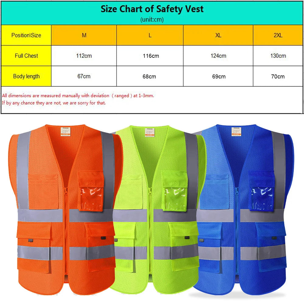 SFVEST HI VIS VIZ EXECUTIVE VEST HIGH VISIBILITY WORK WAISTCOAT REFLECTIVE SAFETY TOP ORANGE YELLOW BLUE FREE SHIPPING